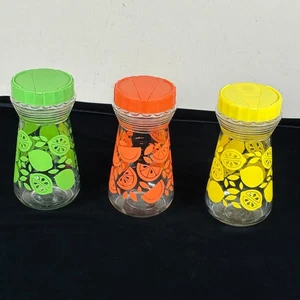 Vintage MCM Anchor Hocking Juice Jar Limes Oranges Lemons 24 Oz W Lids Lot 3 - Picture 1 of 10