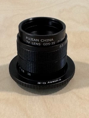 Lente de TV Fujian GDS-35 adaptada para montaje Sony E Foto 1 de 4