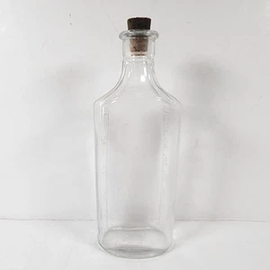 Botella de vidrio de medicina 3viii vintage de los años 50 boticario químico en relieve con corcho - Imagen 1 de 7