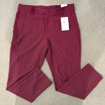 NIKE Dri-Fit Vapor Slim Fit Golf Pants Maroon Blk DA3062 610 Mens Size 32x30 - Image 1 of 4