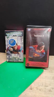 VINTAGE Superman: The Movie 1986-FACTORY SEALED and Superman II Used Opened VHS - Image 1 of 4