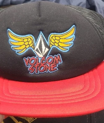 Volcom Stone Black And Red Youth Hat With Wings - Image 1 of 3