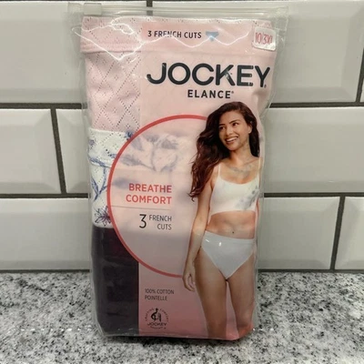 Paquete de 3 bragas cómodas transpirables de algodón para mujer Jockey Elance corte francés 10 3XL Foto 1 de 4