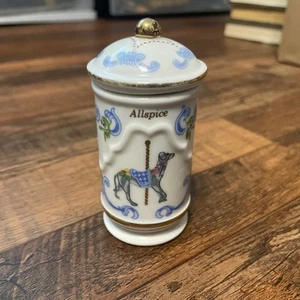 Lenox Barattolo Spezie Carosello Collezione Allspice con Coperchio Fine Porcellana Vittoriana 1993 - Foto 1 di 4