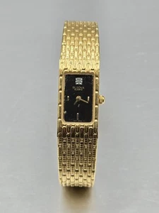 Vintage Bulova Quartz Diamond Dial Gold Women's Watch - Untested - Picture 1 of 13