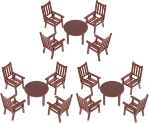 3 Sets Dollhouse Miniature Furniture Mini House Table and Chair Models Set 1: 30 - Picture 1 of 12