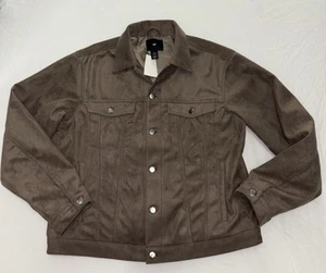 H&M Faux suede Jacket Regular Fit Size Large - Picture 1 of 5