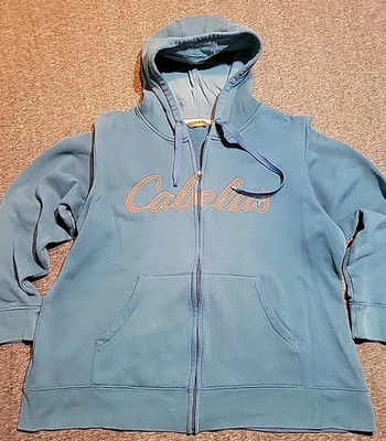 Cabela’s Mujer Talla 2XL Sudadera con Capucha Cremallera Completa Turquesa Spellout Acogedora  Foto 1 de 4