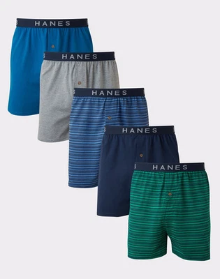 Hanes Classics Men's TAGLESS ComfortSoft Knit Boxers Comfort Flex 5Pk Underwear - Image 1 of 4