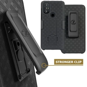 Für Motorola Moto G Power 2022 schmal robust Gürtelclip Holster Etui Ständer SCHWARZ - Bild 1 von 6