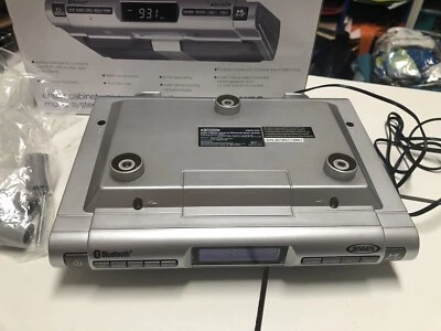 The UnderCabinet  Kitchen shop Cabinet hanging Bluetooth LCD Clock Radio Jensen - Image 1 of 4