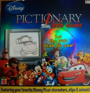 Disney Pixar Pictionary DVD Board Game Drawing Mattel Family Night - Picture 1 of 4