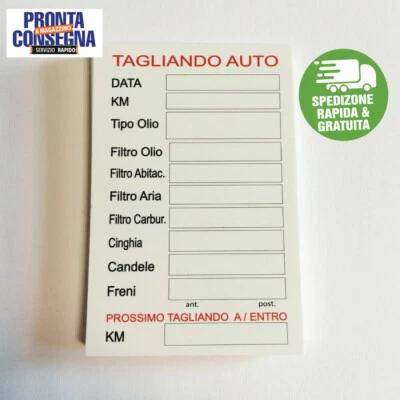 150 adesivi pvc tagliando auto generici auto olio freni candele aria cinghie ReG - Immagine 1 di 2