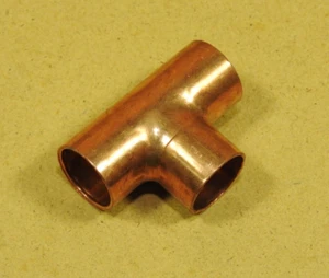 9 pieces - 1/2" Copper Tees, Fem x Fem x Fem, Sweat Solder Fittings - Picture 1 of 4