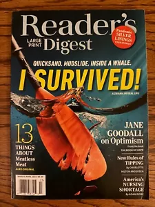 Readers Digest March April 2022 I Survived! Jane Goodall Large Print - Picture 1 of 4