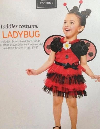 Ladybug Costume Black Red Dress with Wings Toddler Girls Size 2T - 3T New! - Image 1 of 1