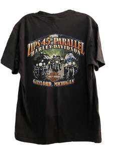 HARLEY-DAVIDSON ZIPS 45TH PARALLEL GAYLORD MI BLACK Large Ride Of A Lifetime - Picture 1 of 9