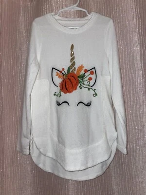 Girls Colortree Unicorn Pumpkin Sweater Size M 10/12 - Image 1 of 4
