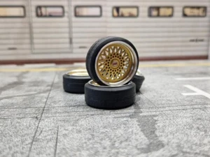 SD rims 16 inch "aluminium" BBS RS 1-PC gold 30 mm 1:18 model car tuning - Picture 1 of 2