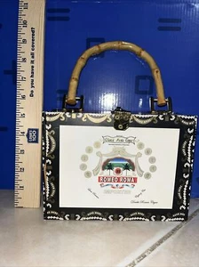 Vintage Style Cigar Box Fashion Purse, Animal Print Lined. Unique Jackpot !!! - Picture 1 of 8