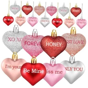 48 Pcs Valentine's Day Heart Ornaments for Tree, Valentines Heart Baubles - Picture 1 of 8