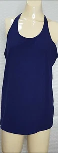 REEBOK Wmn Size L 12-14 Activewear Top Sports Gym Shelf Bra Racer Back Navy Blue - Picture 1 of 7