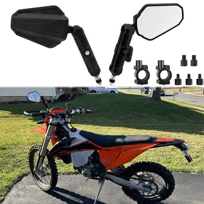 Adventure Motorcycle Rearview Mirrors M10 M8 Adjustable For Dirt Bike Dual Sport - Image 1 of 4