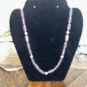 J. Crew Necklace Purple Infinity Ribbon Tie - Picture 1 of 4