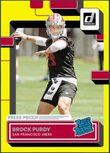 2022 Panini Donruss Rated Rookie Press Proof RARE - Brock Purdy RC Digital Card