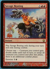 Savage Beating FOIL Darksteel HEAVILY PLD Red Rare CARD (182381) ABUGames