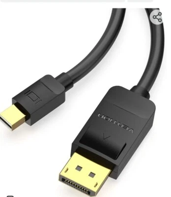 2x Mini Displayport to Displayport Cable, 4KUltra HD Mini Dp Male Dp Pc Mac - Image 1 of 4