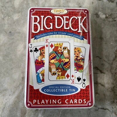 FUNDEX Large 7x5" Big Deck Playing Cards In Special Edition Collectible Tin - Image 1 of 4