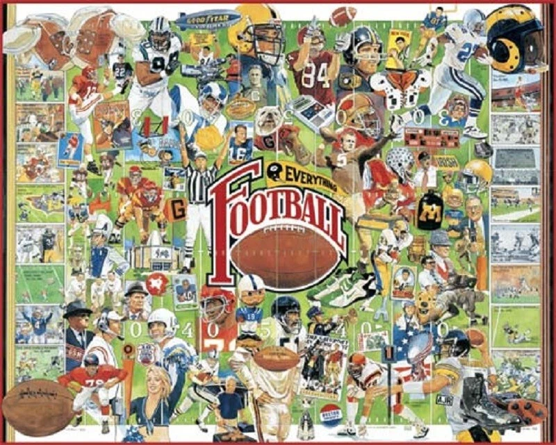 EVERYTHING  FOOTBALL HISTORY 1000 Piece 24" X 30" Collectible Jigsaw Puzzle NEW - Image 1 of 1