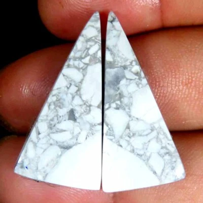 21,40 kt. 100 % natürlicher Howlith Fancy Cab Edelstein 13 x 29 x 3 mm passen... - Bild 1 von 4