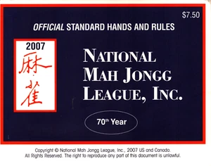 2007 National Mah Jongg Official Hands and Rules Card 70th Year Large Size - Bild 1 von 1