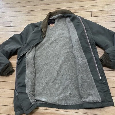 Vintage 60s OAKBROOK SPORTSWEAR Sears Clicker Jacket Men L Green USA Fleece Line - Image 1 of 4
