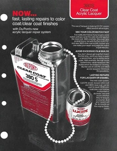 Auto Ad Data Sheet - Du Pont - 380S Clear Coat Acrylic Lacquer c1980's (MR607) - Bild 1 von 1