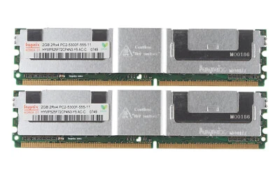 For Hynix 2X 2GB 2RX4 PC2-5300F DDR2 667MHz FB-DIMM ECC Server Memory RAM - Image 1 of 4