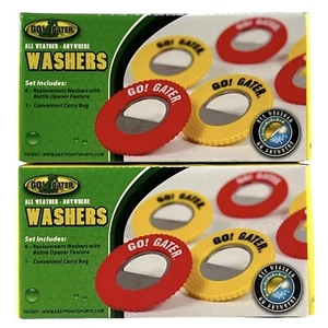 Lot of 2 Go Gater Washers 6 in Each Set Replacement 3 Red & 3 Yellow with Bag - Picture 1 of 8