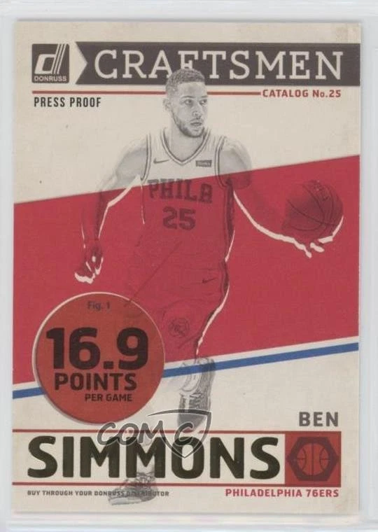 2019-20 Panini Donruss Craftsmen Press Proof Ben Simmons #14 - Image 1 of 2