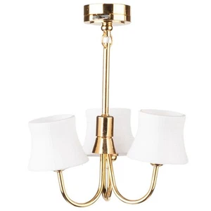 Casa de muñecas miniatura - Luz de batería - Lámpara de araña de 3 brazos - Imagen 1 de 2