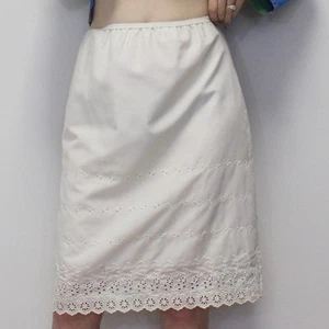 Vintage 60s Floral Embroidered Slip Skirt Half Slip Lingerie - Picture 1 of 4