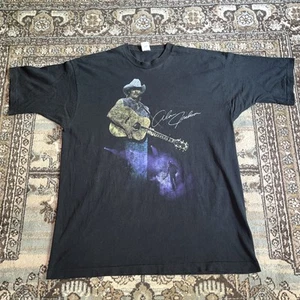 VINTAGE Alan Jackson Shirt Mens XL Black Concert Single Stitch Double Sided 90s - Picture 1 of 13