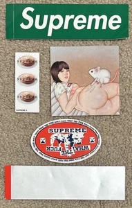 LOTTO 5 Adesivi Supreme Scatola Verde Logo Frittelle Dalmate Topo SPEDIZIONE GRATUITA! - Foto 1 di 6