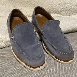 Allen Edmonds "WILDER" Suede Venetian Slip-On Loafers 10 D Blue - Picture 1 of 13