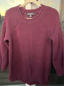 ELLEN TRACY Grobstrick Pullover Damen Burgund Größe L - Bild 1 von 5