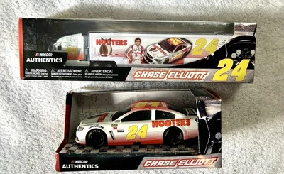 Nascar Lot Chase Elliot #24 1/24 Car & 1:64 Semi Truck Hooters (SH) - Image 1 of 4