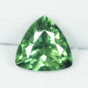 2.21 ct LUSTROUS FOREST GREEN GENUINE NATURAL APATITE TRILLION See Vdo 827 SKY - Picture 1 of 3