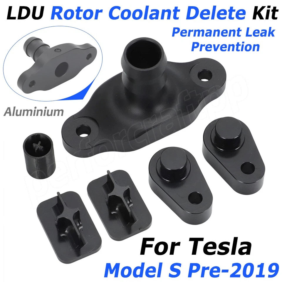 For Tesla LDU Rotor Coolant Delete Kit Model S Upgrade Aluminum Drive Leak Fix - Image 1 of 4