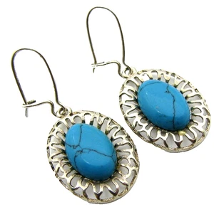 Orecchini donna argento pietra turchese - Foto 1 di 6